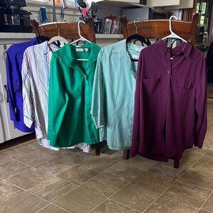 Chico's Purple and Green Button Down Shirt